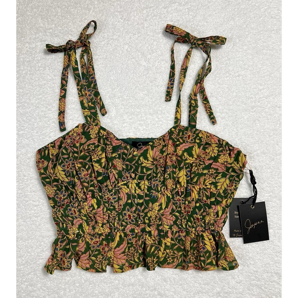 Japna Floral Crop Top Woman’s M Multi Romantic Festival Lined
